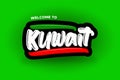 Welcome to Kuwait modern brush lettering text