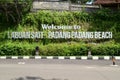 Welcome to Labuan Sait Padang Padang Beach sign in Bali