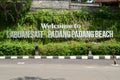 Welcome to Labuan Sait Padang Padang Beach sign in Bali