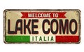 Welcome to Lake Como vintage rusty metal sign