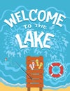 Welcome to the lake typography illustration