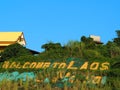 Welcome to Laos at border control in Huay Xai Royalty Free Stock Photo