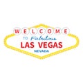 Welcome to Las Vegas sign icon. Classic retro symbol. Nevada sight showplace. Flat design. White background. Isolated. Royalty Free Stock Photo