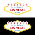 Welcome to Las Vegas sign icon set. Classic retro symbol.