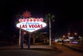 Welcome to Las Vegas Sign at night - Las Vegas, Nevada, USA Royalty Free Stock Photo