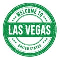 WELCOME TO LAS VEGAS - UNITED STATES, words written on green stamp