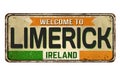 Welcome to Limerick vintage rusty metal sign