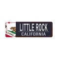 Welcome to Little Rock california California road sign vintage illustration ON WHITE Royalty Free Stock Photo