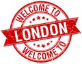 Welcome to London red round stamp Royalty Free Stock Photo