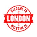 welcome to London red round ribbon stamp isolated background Royalty Free Stock Photo