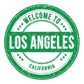 WELCOME TO LOS ANGELES - CALIFORNIA, words written on green stamp