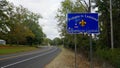 Welcome to Louisiana street sign at the state border - SHREVEPORT, UNITED STATES - NOVEMBER 04, 2022