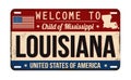 Welcome to Louisiana vintage rusty license plate Royalty Free Stock Photo