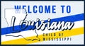 Welcome to Louisiana vintage rusty metal sign vector illustration. Vector state map in grunge style with Typography hand drawn