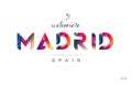 Welcome to madrid spain card and letter design typography icon