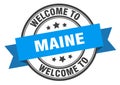 welcome to Maine. Welcome to Maine isolated stamp.