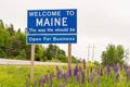 Welcome to Maine Roadside Sign Royalty Free Stock Photo