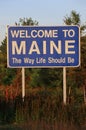 Welcome to Maine Sign Royalty Free Stock Photo