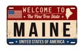 Welcome to Maine vintage rusty license plate Royalty Free Stock Photo