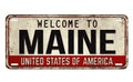 Welcome to Maine vintage rusty metal plate Royalty Free Stock Photo