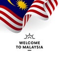 Welcome to Malaysia. Malaysia flag. Patriotic design. Vector.