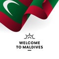 Welcome to Maldives. Maldives flag. Patriotic design. Vector illustration.