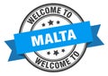 welcome to Malta. Welcome to Malta isolated stamp.