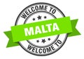 welcome to Malta. Welcome to Malta isolated stamp.