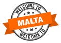 welcome to Malta. Welcome to Malta isolated stamp.