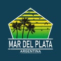 Welcome to Mar del Plata t-shirt logo grunge rubber stamp on white background, vector illustration