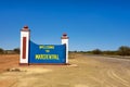 Welcome to Mariental road sign between Windhoek and Keetmanshoop in Namibia