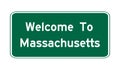 Welcome to Massachusetts road sign Royalty Free Stock Photo