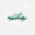 Welcome to Massachusetts state map Royalty Free Stock Photo