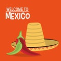 Welcome to mexico poster tourism design