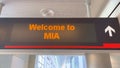 Welcome to MIA - Miami International Airport Royalty Free Stock Photo