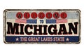 Welcome to Michigan vintage rusty metal sign Royalty Free Stock Photo
