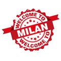 Welcome to Milan stamp