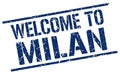 welcome to Milan stamp