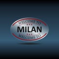 welcome to Milan. stamp. on white background