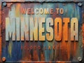 Welcome to Minnesota Rusted Street Sign Royalty Free Stock Photo