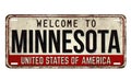 Welcome to Minnesota vintage rusty metal plate Royalty Free Stock Photo