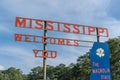 Welcome to Mississippi Road Sign Royalty Free Stock Photo