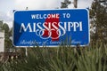 Welcome to Mississippi Sign Royalty Free Stock Photo