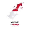 Welcome to Monaco. Flag and map of the country Royalty Free Stock Photo