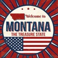 Welcome to Montana vintage grunge poster