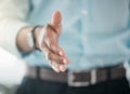 Welcome to my team. a businessman ready to shake hands. Royalty Free Stock Photo