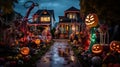 haunted haven, halloween path of pumpkin phantoms