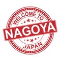 Welcome to nagoya japan blue round grunge welcome to stamp