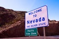 Welcome to Nevada road sign Royalty Free Stock Photo