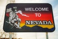 Welcome to Nevada road sign Royalty Free Stock Photo